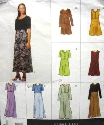 2135 EZ  VOGUE PULLOVER TIE EMPIRE DRESS LENGTHS SLEEVES OR NOT PATTERN 12-16 OR 18-22 CHOICE